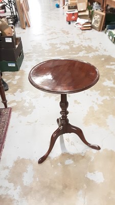 Lot 1147 - 19th century tilt top wine table raised on pad feet