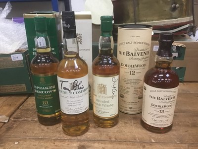 Lot 2615 - Three bottles House of Commons whisky - signed by Tony Blair, David Cameron and one other, and a bottle of The Balvenie Double Wood whisky