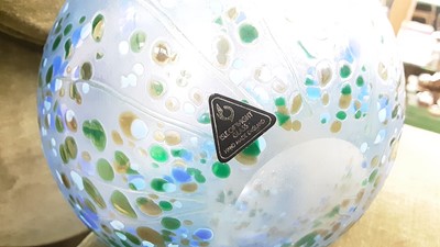 Lot 342 - Isle of Wight iridescent vase, with original sticker, 15cm high