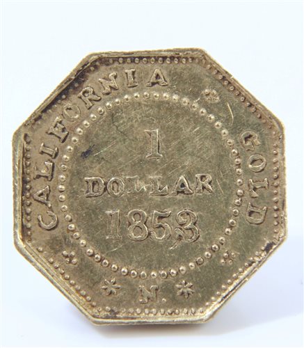 Lot 4 - U.S.A. California octagonal gold Trade Dollar...
