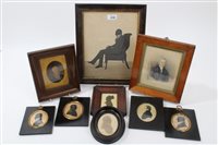 Lot 839 - 19th century watercolour silhouette...