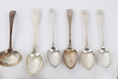 Lot 270 - Selection of miscellaneous silver and white metal, including tea strainer, Indian silver dish and other items
