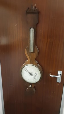 Lot 353 - Nineteenth century rosewood banjo barometer
