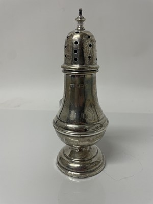 Lot 831 - George V silver baluster sugar castor (Birmingham 1911), 16.5cm high