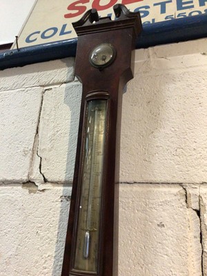 Lot 198 - 19th century flame mahogany barometer by L. Casella & Co London, 95cm high