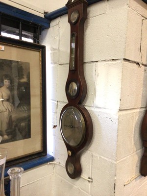 Lot 201 - 19th century mahogany banjo barometer signed Josh Aprile Sudbury, 92cm high
