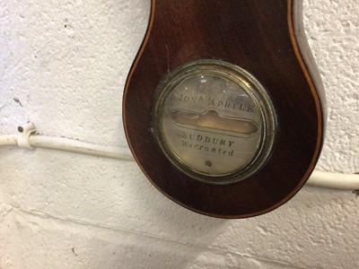 Lot 201 - 19th century mahogany banjo barometer signed Josh Aprile Sudbury, 92cm high