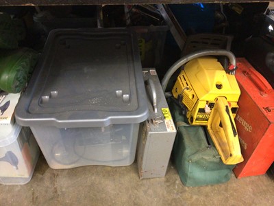 Lot 212 - Quantity of tools, including a chainsaw, circular saw, drill, etc
