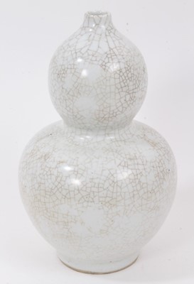 Lot 133 - Chinese crackle glazed double gourd vase with character marks to base
