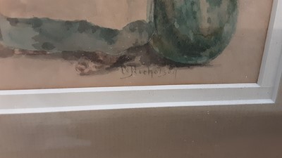 Lot 244 - L.V. Nicholson, pair of watercolour portraits in glazed frames