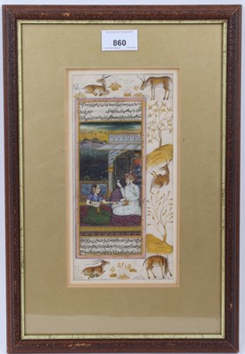 Lot 860 - 18th/19th Indo-Persian illuminated leaf