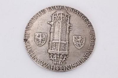 Lot 303 - Large silver (935) Charles University in Prague commemorative medal