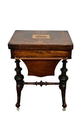 Lot 1363 - Victorian walnut and Tunbridgeware inlaid work table