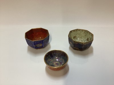 Lot 1104 - Three Wedgwood fairyland lustre tea bowls