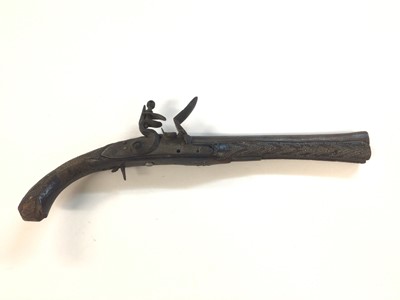 Lot 954 - 19th century Turkish flintlock blunderbuss pistol