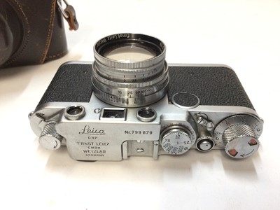 Lot 2375 - Leica IIf (1956) rangefinder camera, in original leather case with lens cap