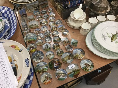 Lot 499 - Large collection of Victorian souvenir paperweights.