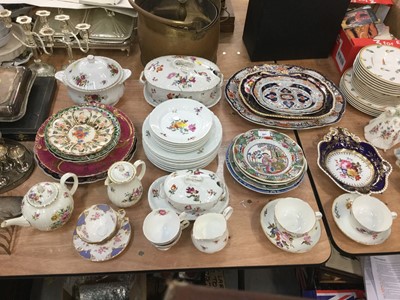 Lot 501 - 19th century Chamberlains Worcester dessert dish with hand painted decoration, together with iron stone china and other ceramics.