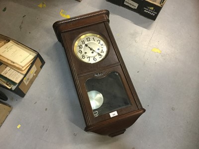 Lot 506 - 1920's / 30's oak cased regulator wall clock