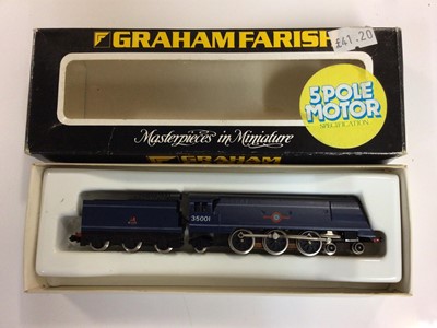 Lot 322 - Graham Farish N gauge locomotives including BR lined green 4-6-2 Class A3 "Prince Palatine" tender locomotive 60052, boxed 1827 and BR blue Early Emblem 4-6-2 Merchant Navy Class tender locomotive...