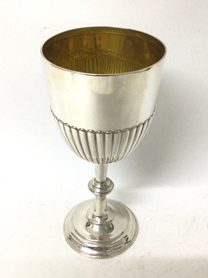 Lot 316 - Late Victorian silver goblet with fluted decoration Sheffield 1898