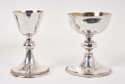 Lot 317 - Two contemporary Ecclesiastical silver chalices