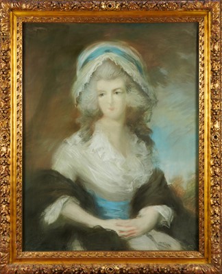 Lot 1065 - Attributed to Gainsborough Dupont (c.1754-1797) pastel portrait, possibly Charlotte, Princess Royal