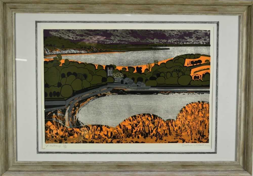 Lot 48 - *Graham Clarke (b.1941) woodblock print - St Anthony's, signed and numbered 32/50, 66cm x 46cm in glazed frame