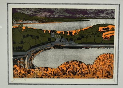 Lot 48 - *Graham Clarke (b.1941) woodblock print - St Anthony's, signed and numbered 32/50, 66cm x 46cm in glazed frame
