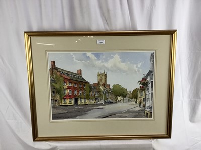 Lot 188 - George Sear (b.1937), watercolour, The Bear Hotel, Woodstock, signed, 36cm x 54cm, in glazed gilt frame