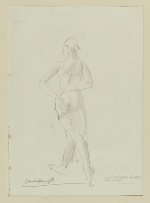 Lot 1055 - *Dame Laura Knight (1877-1970) pencil on paper - 'Ulanova Ballet Rehearsal', signed, 35.5cm x 25.5cm, unframed