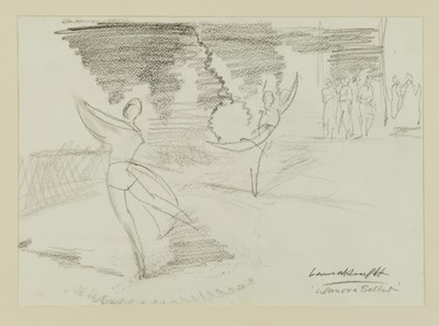 Lot 1056 - *Dame Laura Knight (1877-1970) charcoal on paper - 'Ulanova Ballet', signed, 25.5cm x 35.5cm, unframed