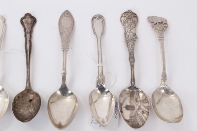 Lot 309 - Collection of miscellaneous European and other silver and white metal flatware, including Portuguese, South African, French, North American etc. Approximately 16ozs weighable silver. (Qty)