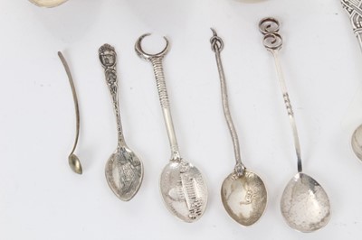 Lot 309 - Collection of miscellaneous European and other silver and white metal flatware, including Portuguese, South African, French, North American etc. Approximately 16ozs weighable silver. (Qty)