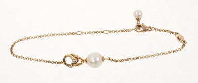 Lot 418 - Georg Jensen ‘Magic Collection’ 18ct yellow gold freshwater cultured pearl bracelet