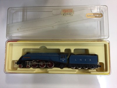 Lot 331 - Minitrix N gauge LNER blue 4-6-2 Class A4 "Sir Nigel Gresley" tender locomotive 4498, boxed N214 and coaches 13013 (x4) plus 13014, all boxed