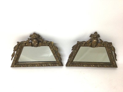 Lot 1241 - Pair of late 19th / early 20th century trapezoidal wall mirrors