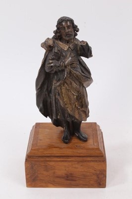 Lot 898 - 17th/18th century Continental carved wood and polychrome painted devotional figure