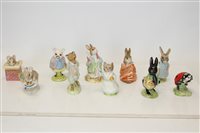 Lot 2121 - Ten Royal Albert Beatrix Potter figures -...