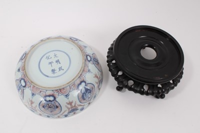 Lot 158 - Chinese bowl and wooden stand