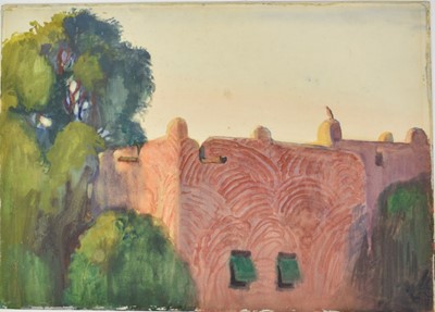 Lot 1046 - *Gerald Spencer Pryse (1882-1956) watercolour - Gidan dan Hausa, 38.5cm x 54cm, titled verso, unframed