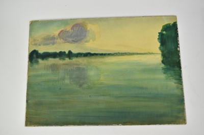 Lot 64 - *Gerald Spencer Pryse (1882-1956) two watercolours - River landscapes the first with mountain range and the second a stormy sky, 38.5cm x 54.5cm, both titled verso, unframed (2)