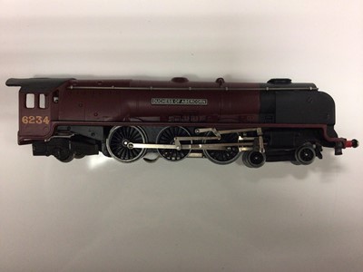 Lot 285 - Hornby Dublo OO gauge GWR 4-6-0 Lloyds 100 A1 'Duchess of Abercorn' 6234, 4-6-2 'Duchess of Buccleuch', , LMS 2-8-0 (possible repaint) 8109 and 0-6-0 diesel shunter, wrong boxe or unboxed (5)