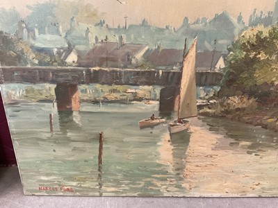 Lot 1204 - Marcus Ford (1914-1989), oil painting - View of Beccles, signed, 62cm x 92cm, unframed