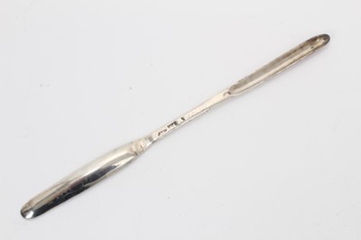 Lot 339 - Georgian silver double ended marrow scoop (marks distorted). 21.5cm overall length.