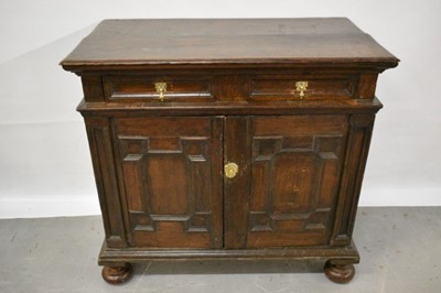 Lot 1467 - Charles II oak geometric moulded chest