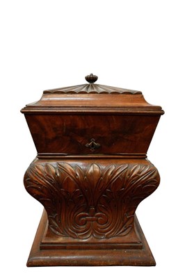 Lot 1463 - Unusual George IV mahogany teapoy