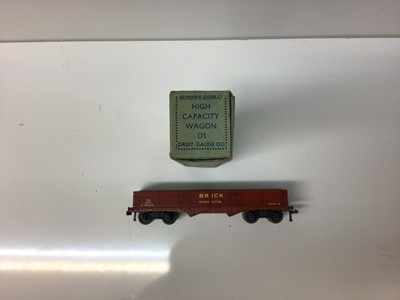 Lot 288 - Hornby Dublo OO gauge rolling stock including Horse Boxes, goods brake vans, ventilated vans, passenger fruit vans, 4 wheel utility vans, high capacity wagons and bogie tanker (25 total)