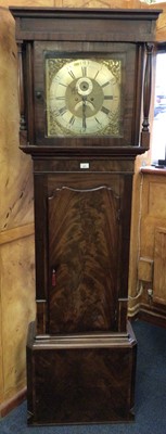 Lot 1014 - Victorian 30 hour longcase clock by Coats, Wigan with brass and silvered square dial , subsidiary seconds and date aperture in broad mahogany case, 201 cm high, pendulum and weight present