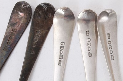 Lot 361 - Collection of ten Georgian and later silver Old English pattern table spoons